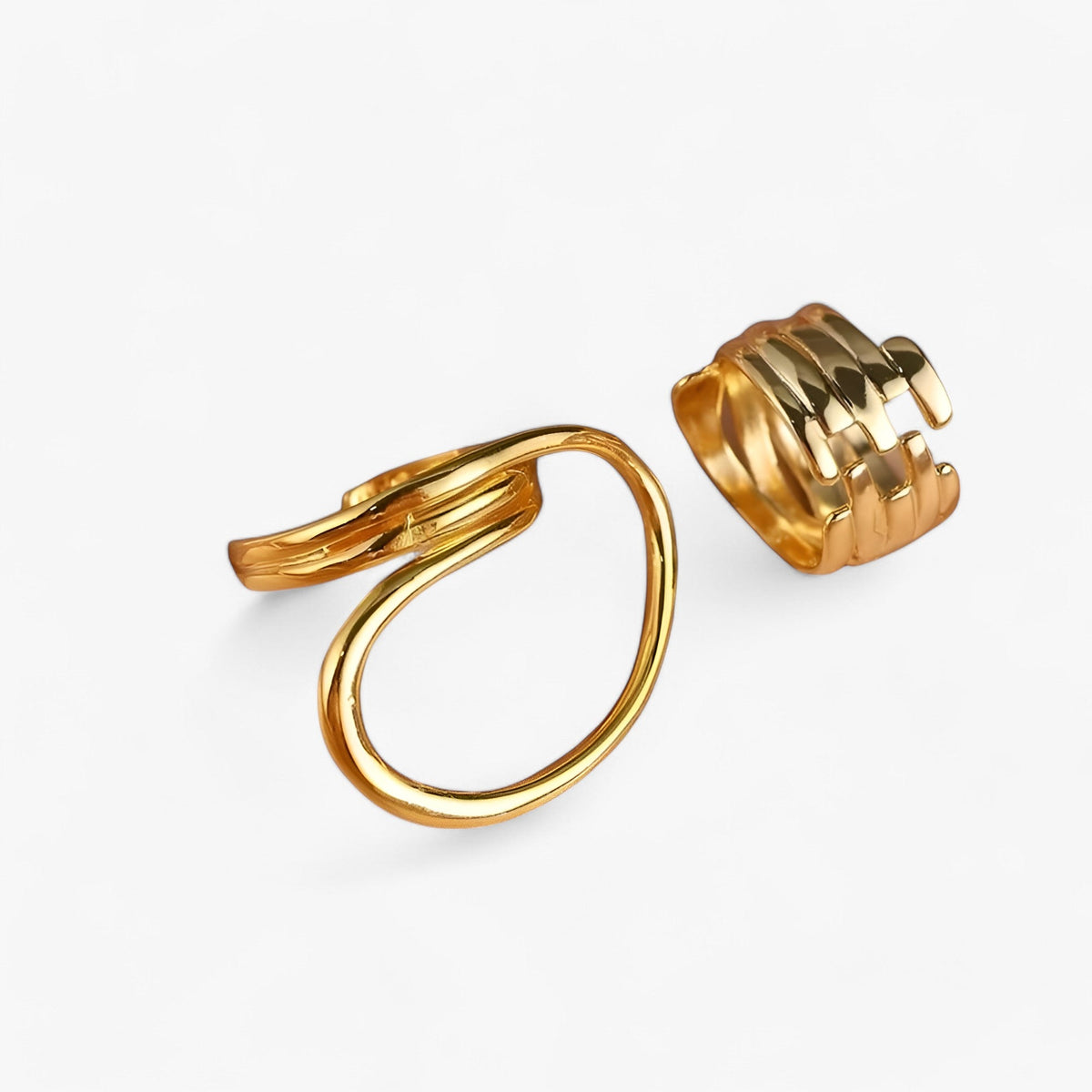 Verstelbare geometrische statement ring in zilverkleur
