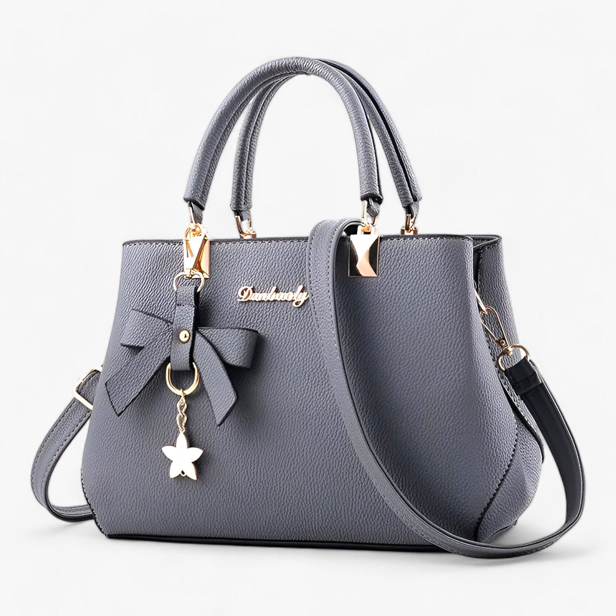 Women's Elegant Handbag and Crossbody Bag with Flower Charm
