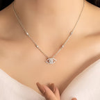 Set met ketting en armband met oogmotief, zilverkleurig