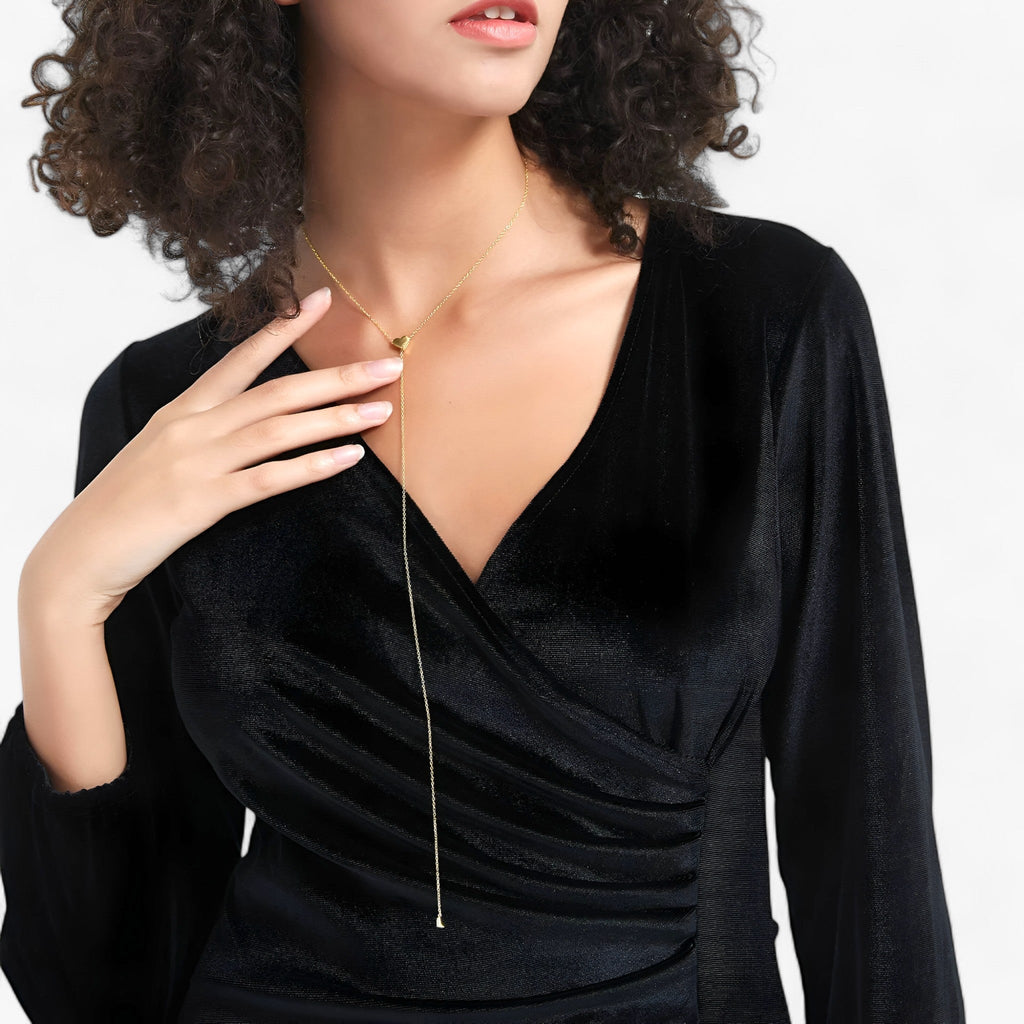 Verstelbare ketting met harthanger, goudkleurig