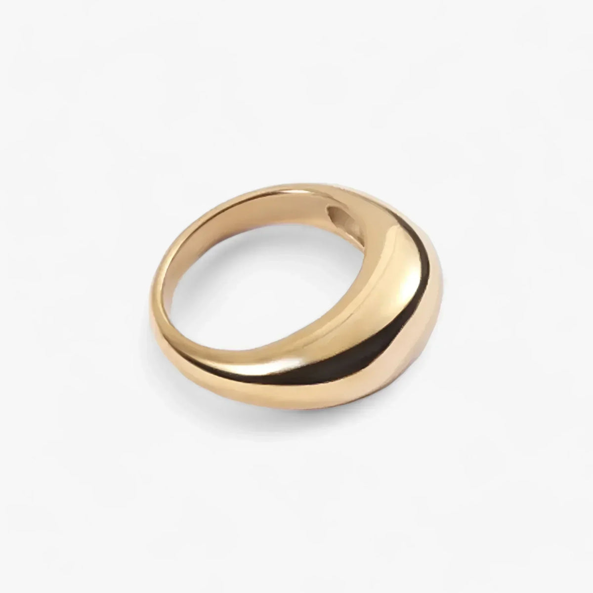 Ring met geometrisch patroon in roestvrij staal, goudkleurig