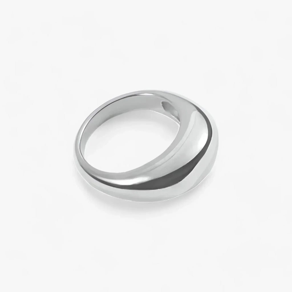 Ring met geometrisch patroon in roestvrij staal, goudkleurig