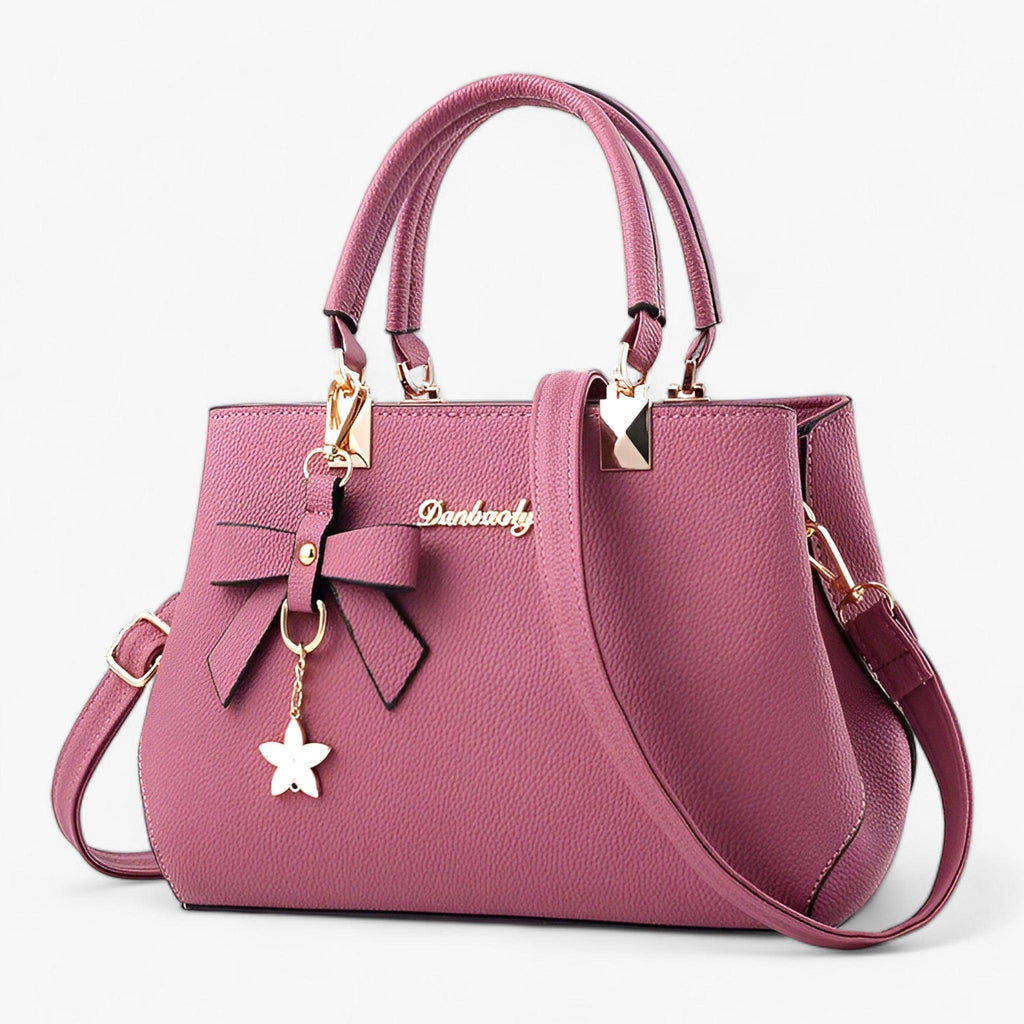 Women's Elegant Handbag and Crossbody Bag with Flower Charm
