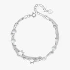 Sterling zilveren armband met sterren, 19 cm