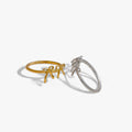 Ring met knoopdetail in 18K PVD-gecoat roestvrij staal