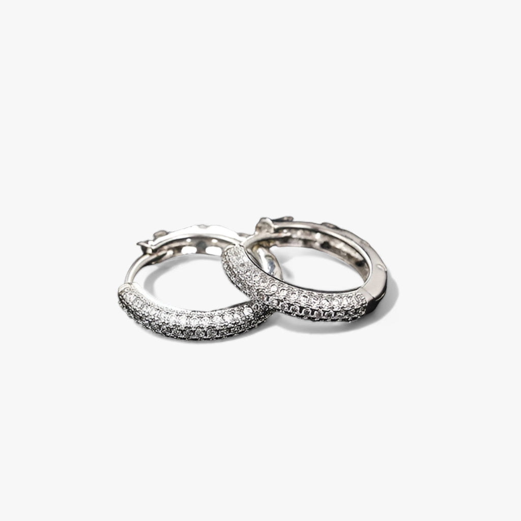 Sterling zilveren creolen met cubic zirkonia