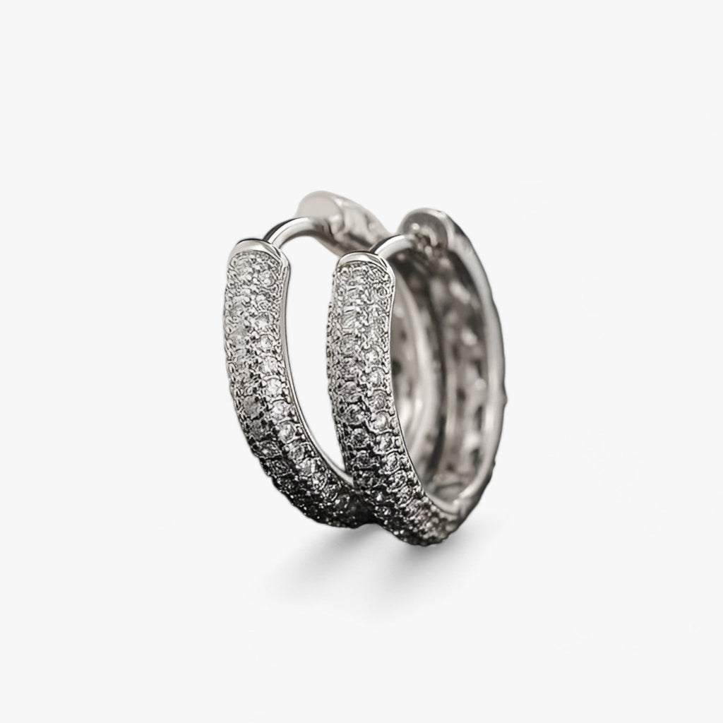 Sterling zilveren creolen met cubic zirkonia