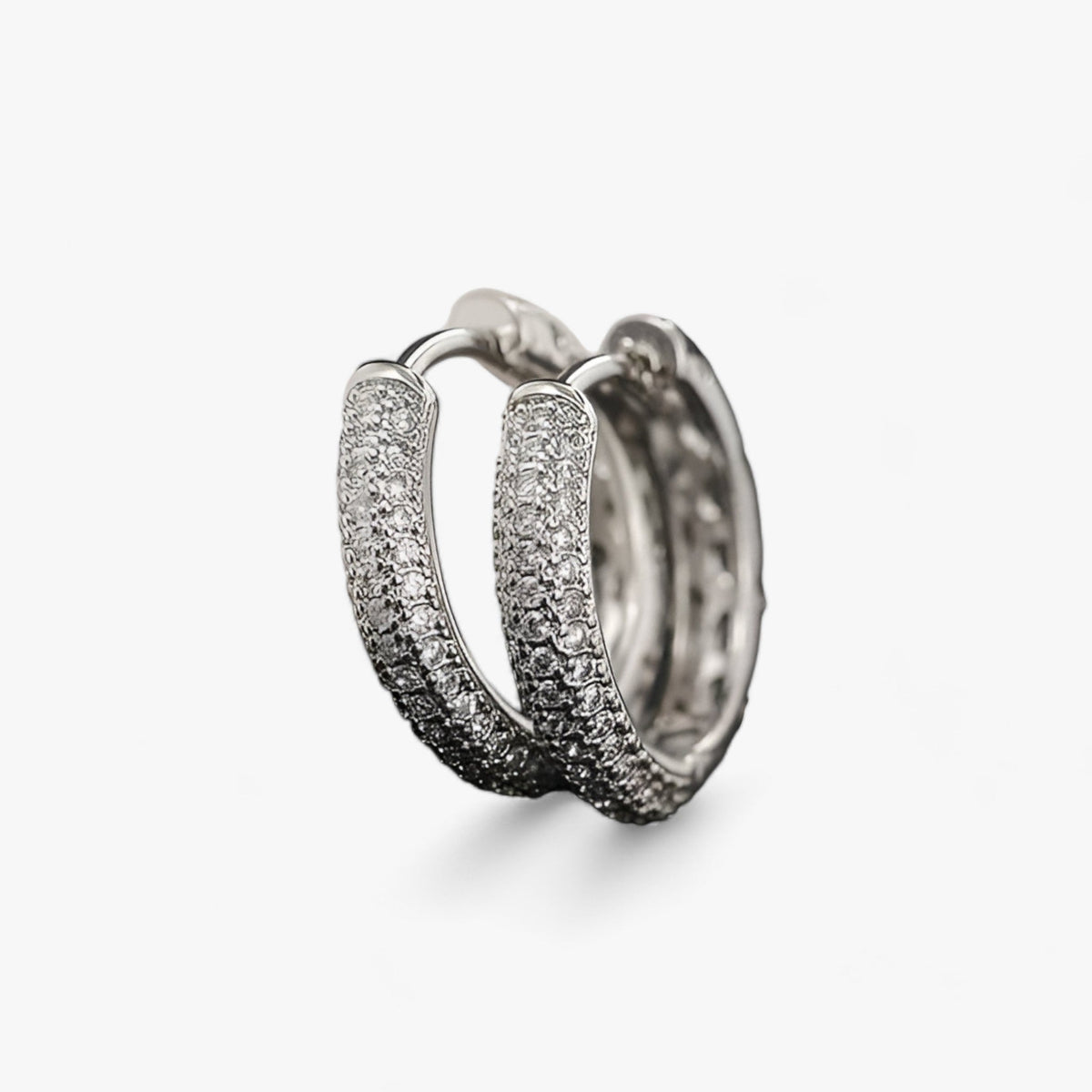 Sterling zilveren creolen met cubic zirkonia