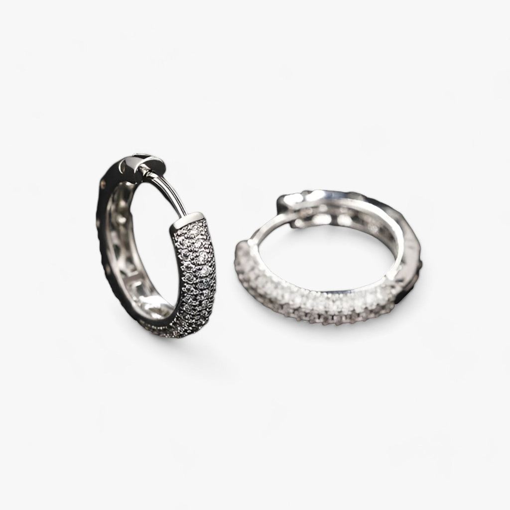 Sterling zilveren creolen met cubic zirkonia