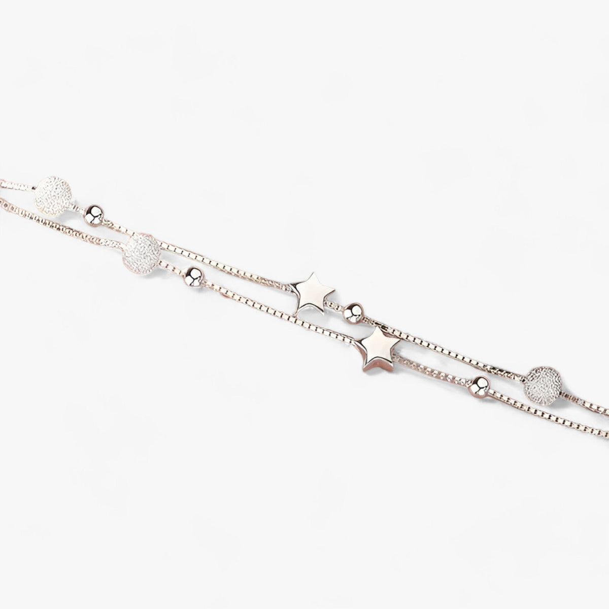 Sterling zilveren armband met sterren, 19 cm
