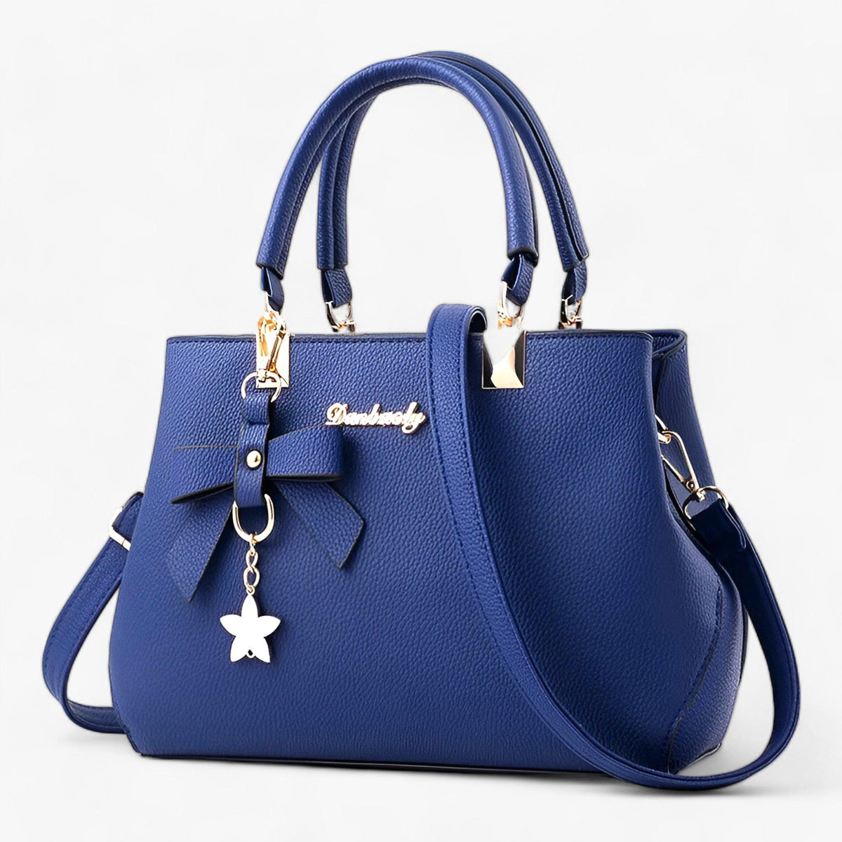 Women's Elegant Handbag and Crossbody Bag with Flower Charm