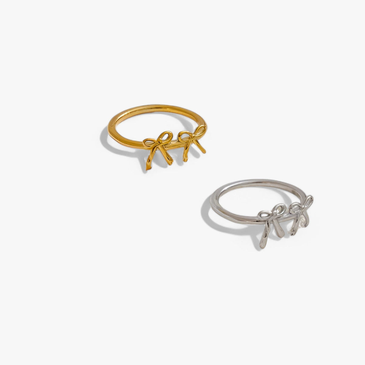 Ring met knoopdetail in 18K PVD-gecoat roestvrij staal