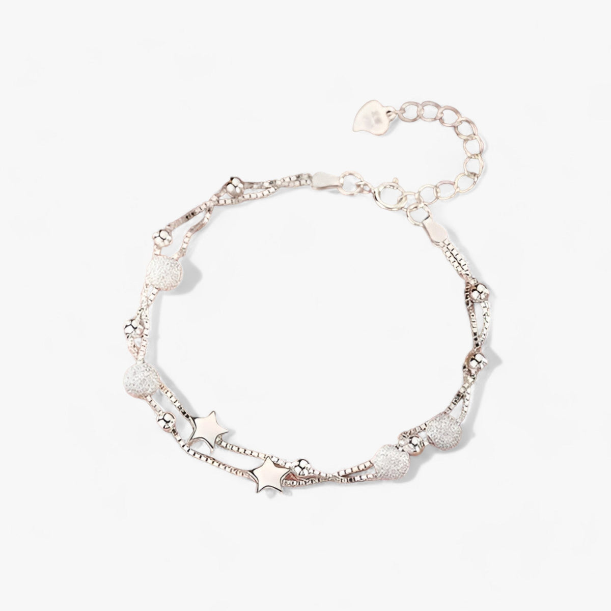 Sterling zilveren armband met sterren, 19 cm