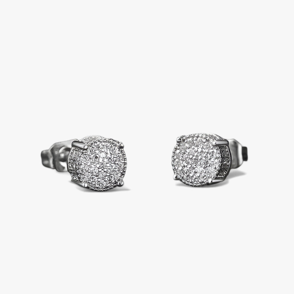 Oorstekers met pavé cubic zirkonia, goudkleurig