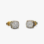 Oorstekers met pavé cubic zirkonia, goudkleurig