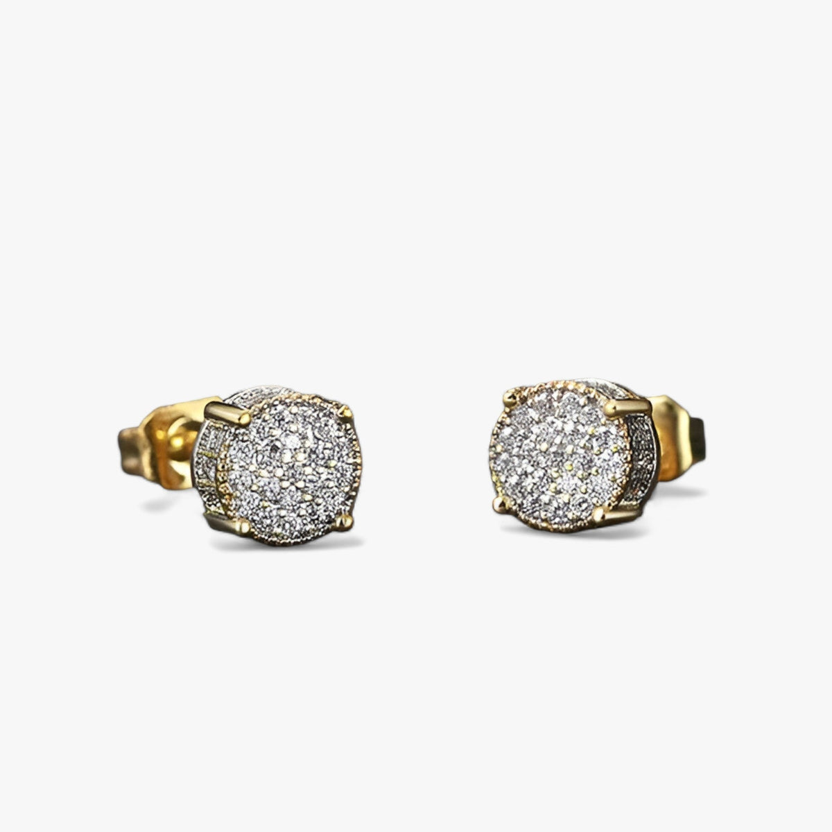 Oorstekers met pavé cubic zirkonia, goudkleurig