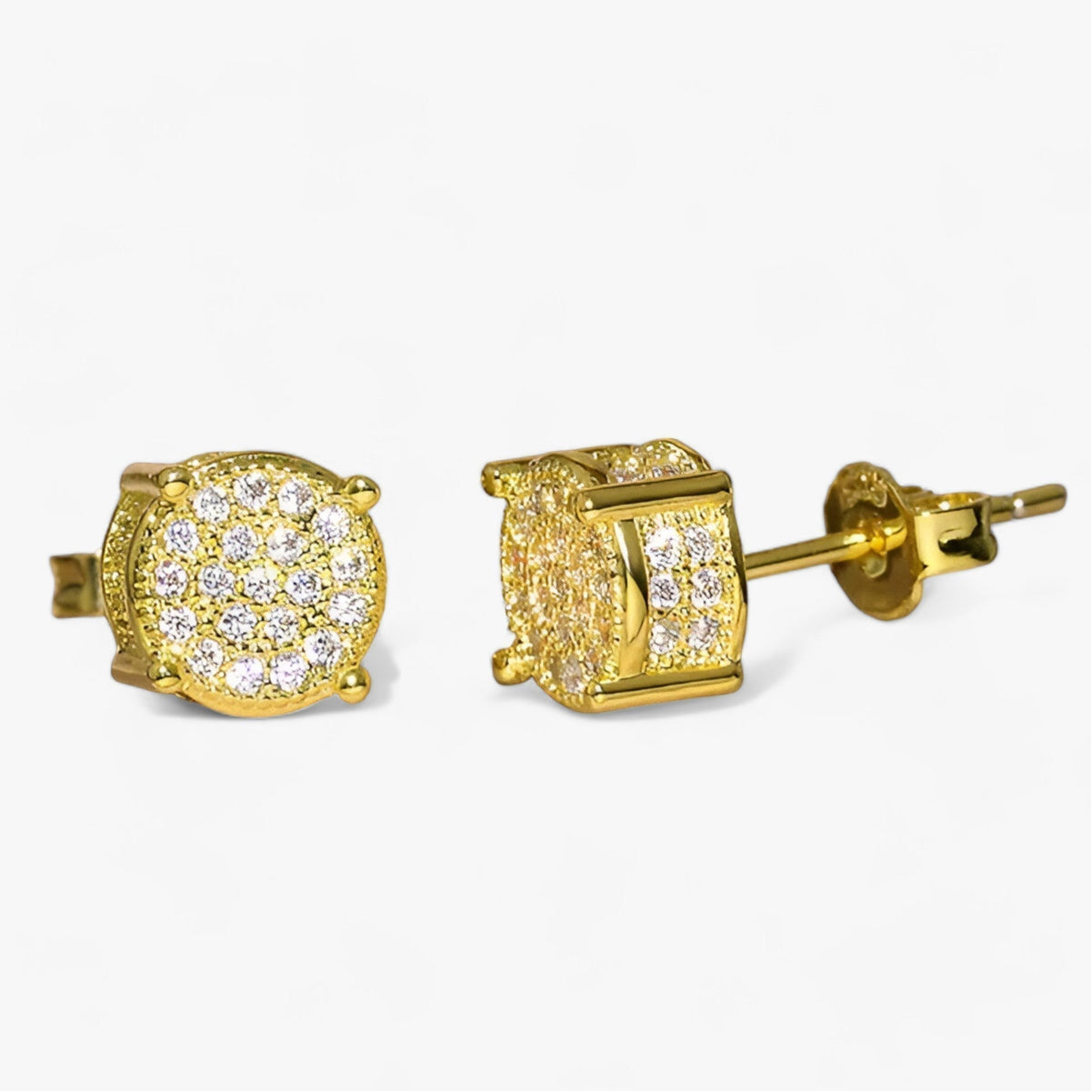 Oorstekers met pavé cubic zirkonia, goudkleurig