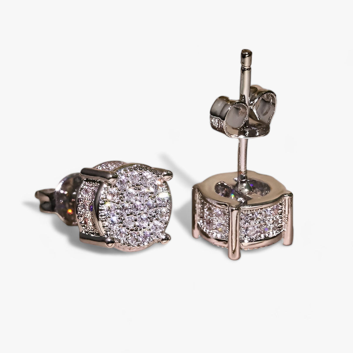 Oorstekers met pavé cubic zirkonia, goudkleurig
