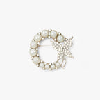 Vlinderbroche met parels en strass