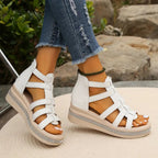 Platform Wedge Sandals with Rounded Toe