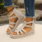 Platform Wedge Sandals with Rounded Toe