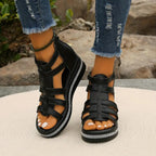 Platform Wedge Sandals with Rounded Toe