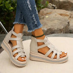 Platform Wedge Sandals with Rounded Toe