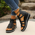 Platform Wedge Sandals with Rounded Toe