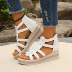 Platform Wedge Sandals with Rounded Toe