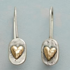 Gold-Tone Heart Pebble Drop Earrings