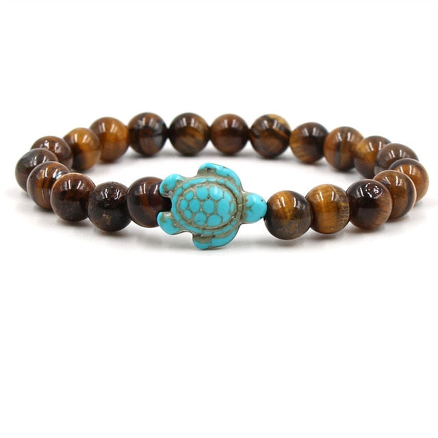 Stone Bead Turtle Bracelet in Many Colours
