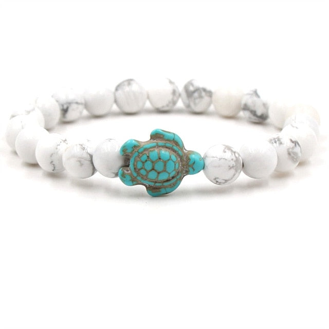 Stone Bead Turtle Bracelet in Many Colours