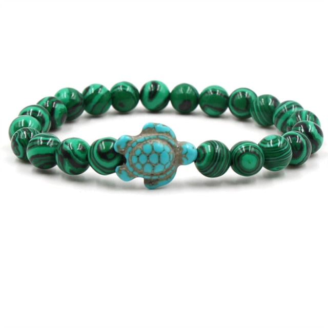 Stone Bead Turtle Bracelet in Many Colours