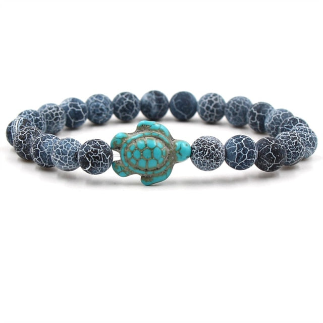 Stone Bead Turtle Bracelet in Many Colours