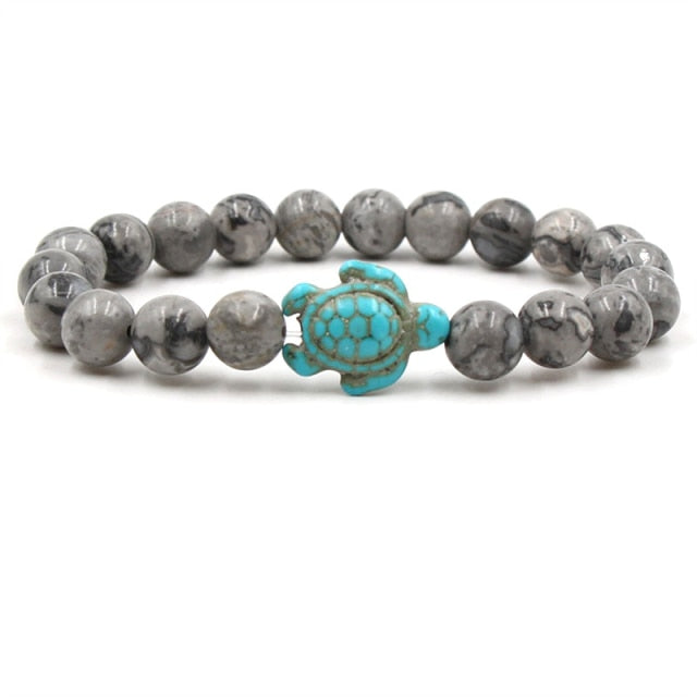Stone Bead Turtle Bracelet in Many Colours