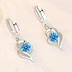 925 Sterling Silver Zirconia Inlaid Floral Earrings
