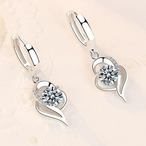 Bloemenoorbellen met ingelegde zirkonia van 925 sterling zilver