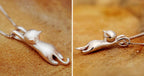 925 Sterling Silver Playful Cat Necklace