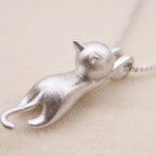 925 Sterling Silver Playful Cat Necklace
