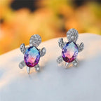 Sea Turtle Earrings with Zirconia