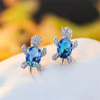 Sea Turtle Earrings with Zirconia