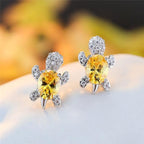 Sea Turtle Earrings with Zirconia