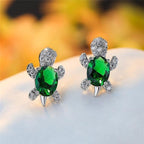 Sea Turtle Earrings with Zirconia