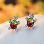 Sea Turtle Earrings with Zirconia