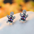 Sea Turtle Earrings with Zirconia