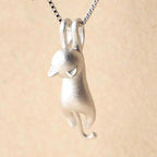 925 Sterling Silver Playful Cat Necklace