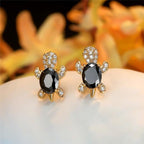 Sea Turtle Earrings with Zirconia