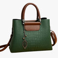 Supple Croc-Embossed Leather Handbag with Spacious Interior
