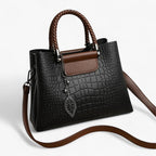 Supple Croc-Embossed Leather Handbag with Spacious Interior