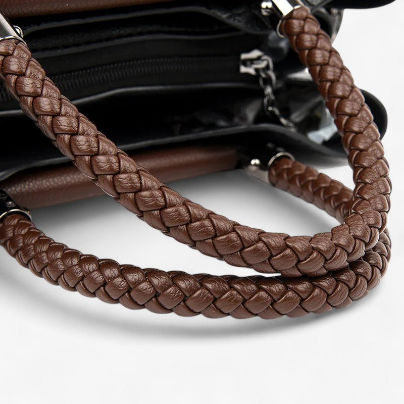 Supple Croc-Embossed Leather Handbag with Spacious Interior